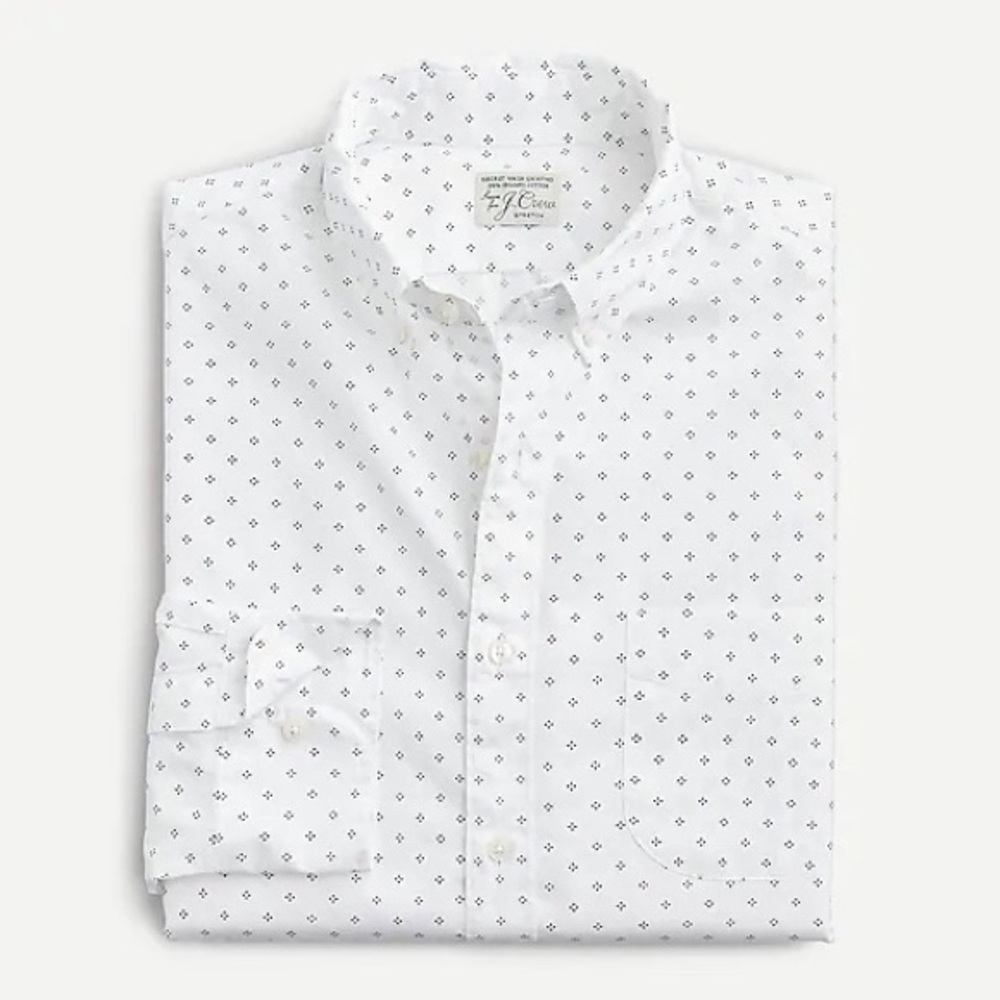 J.Crew Stretch Secret Wash cotton poplin shirt in floral. Men’s M, classic fit